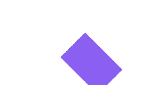 Purple rectangle rotated 45 degrees and scaled 1.5x