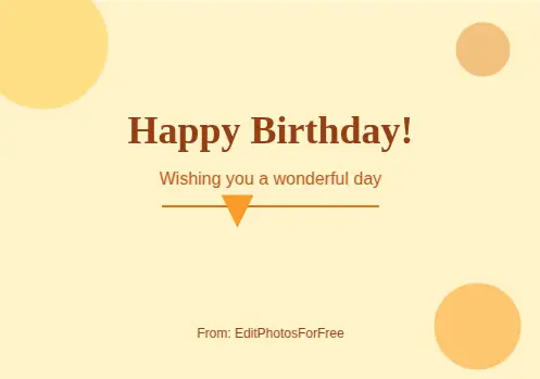 Happy Birthday greeting card with decorative circles and text