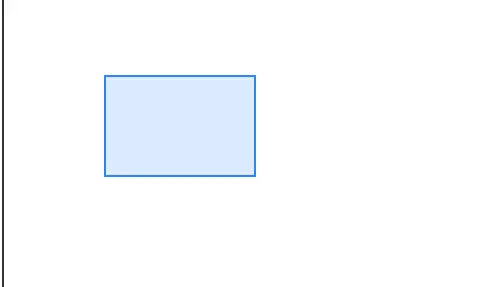 Light blue rectangle with blue stroke on canvas