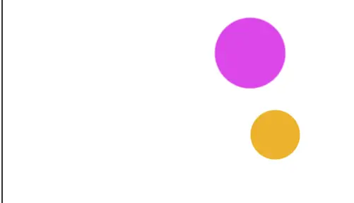 Magenta circle positioned by center and yellow circle positioned by top-left