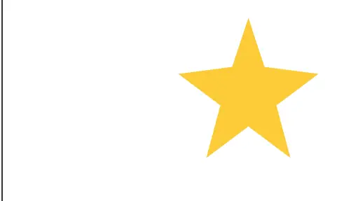 Yellow five-pointed star drawn with fabric.Polygon