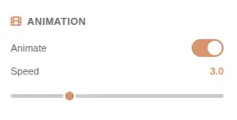 Pattern Generator animation settings with speed control, play/pause, and timeline scrubber for real-time preview