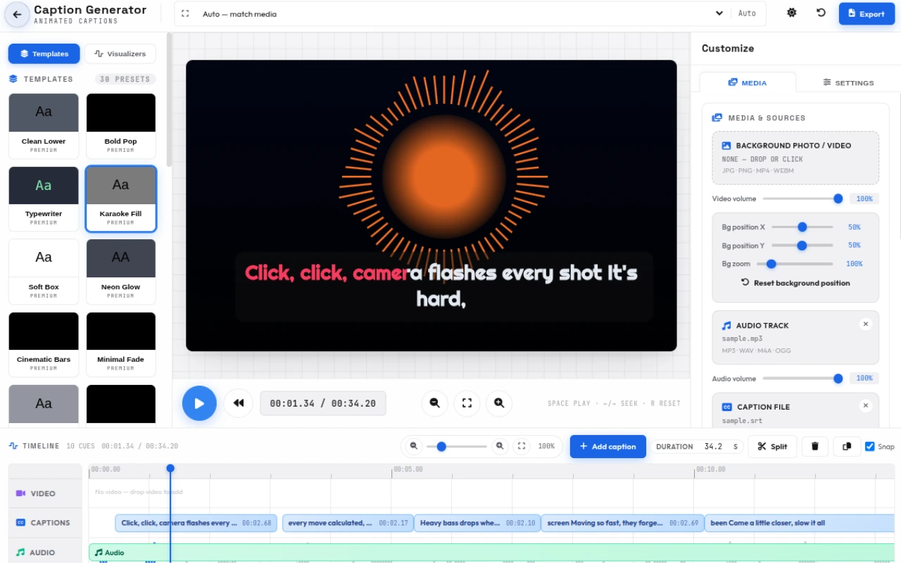 Auto Caption Generator — Free AI Caption & Subtitle Generator