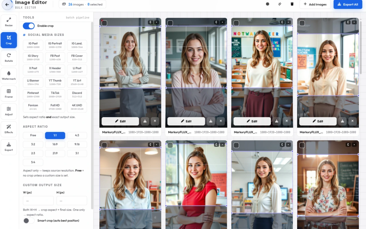 Image Editor — Free Bulk Image Editor — Batch Resize, Crop & Filters